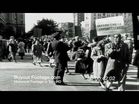HD Stock Footage Cold War - Communist Party USA, Smith Act Trial, NYC, Protests, Cardinal Mindszenty