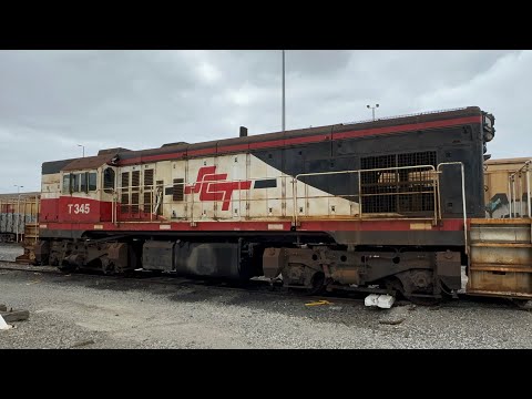 SCT ALTONA RAIL YARD . SCT transport trucks and rails together Melbourne Australia