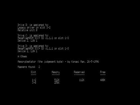 MSX2 MSX-DOS2 Banking Test (z88dk)