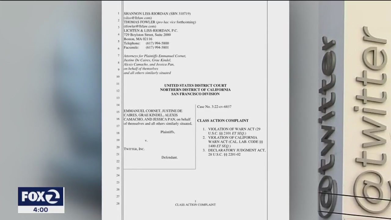 Twitter begins layoffs, employees file class-action lawsuit