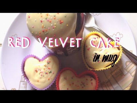 Red Velvet Cake in Mug with Cream Cheese