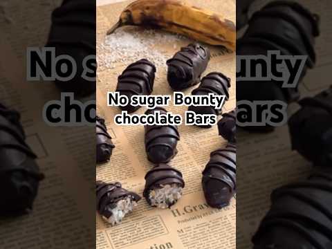 Healthy Bounty Chocolate Bars with only 4 ingredients🍫🥥Banana Coconut Oats Dark Chocolate #healthy
