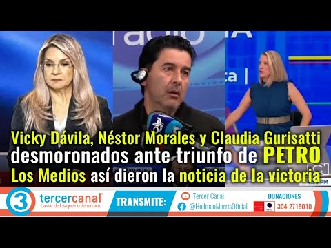 Vicky Dávila y Néstor Morales desmoronados ante triunfo de Petro / Así dieron la noticia