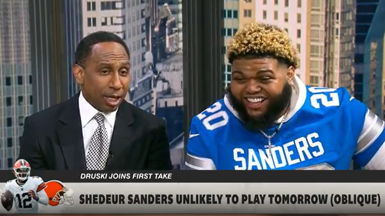 Druski brags to Stephen A. about his athleticism and can't name NBA teams in the West 🤣 | First Take