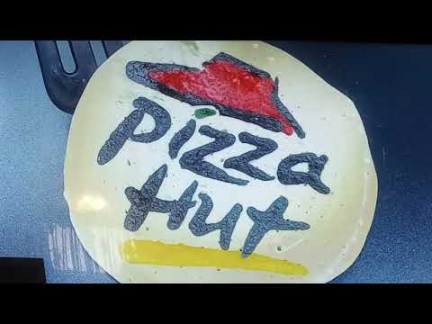 Popular pizza brand logos pancake art 🍕