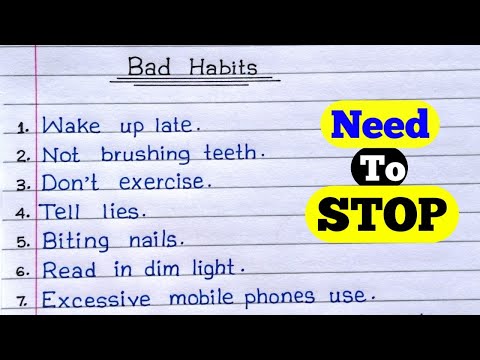 Learn 20 Bad Habits in English || Bad Habits Essay in English || Bad Habits in English ||