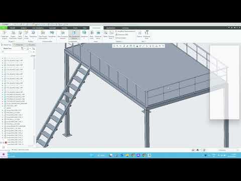 how to create Rails in Creo | How to make Hand Rails in PTC Creo | steel handrails