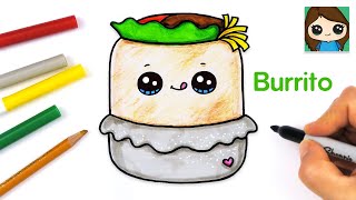 How to Draw a Burrito Easy | Squishmallows | Cute Food Art