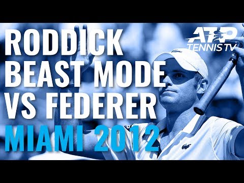 Andy Roddick engages BEAST MODE vs Federer | Miami Open 2012