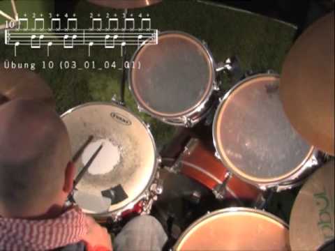 03_01_04_01 Übung 10 - bpm 50 Snaredrum Doppelschläge Downbeat 1 und 2-taktig (I)