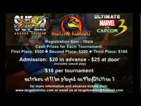 Target Combo Umvc3 Mk9 SSF4AE Tournament $500 cash prize