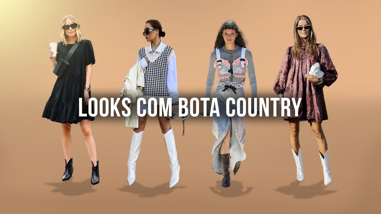 Looks com BOTA COUNTRY - HYPNOTIQUE - FABÍOLA KASSIN