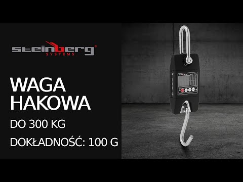 Video - Waga hakowa - 300 kg / 100 g - LCD - czarna