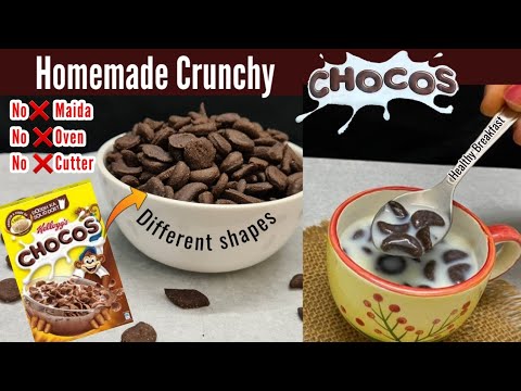 Homemade Healthy Chocos without oven & cutter. How to make moons & stars Chocos. Breakfast recipe .