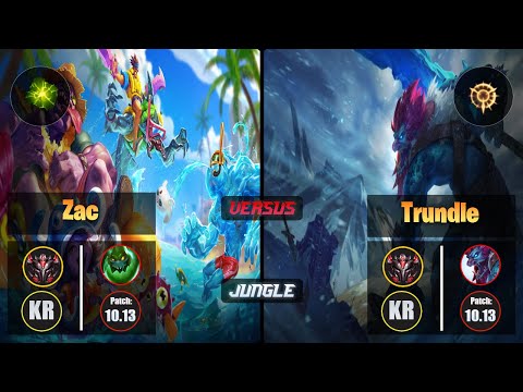 GrandMaster ZAC [Aftershock] (Jungle) VS  TRUNDLE - Grandmaster KR Patch 10.13