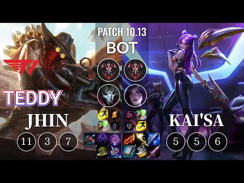 T1 Teddy Jhin vs Kai'Sa Bot - KR Patch 10.13
