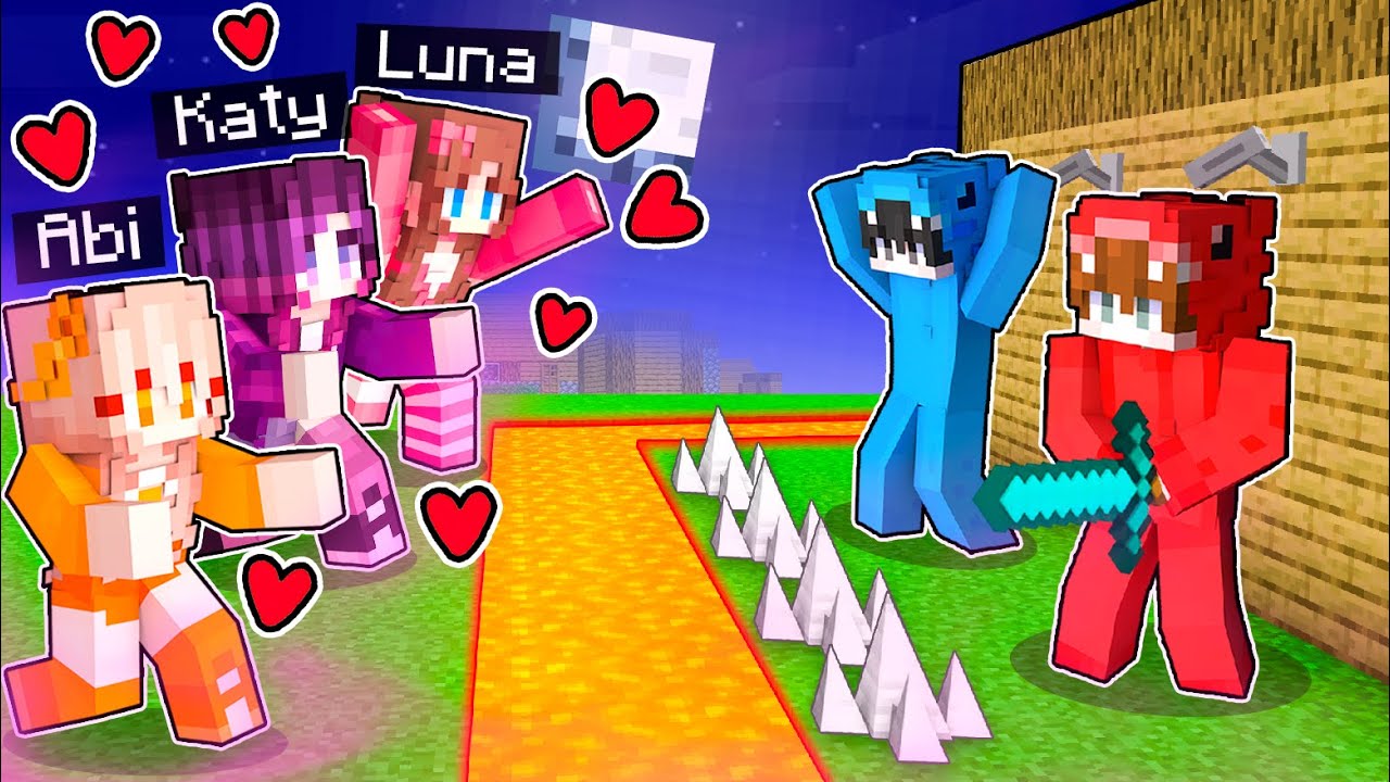 Maldición de ENAMORADAS vs BASE SEGURA en Minecraft Thumbnail