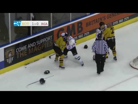 Nottingham Panthers vs Riga Dinamo Juniors Fights 20-10-13