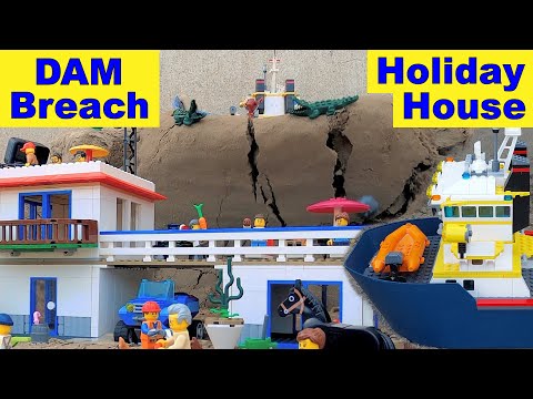LEGO DAM Collapse - HOLIDAY House with SHIP - Ep 11