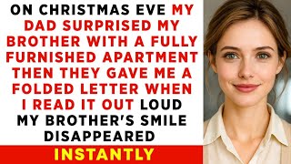 Download the video "On CHRISTMAS Eve, My DAD Surprised My Brother With a Fully Furnished APARTMENT. Then They Gave Me..."