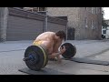 Zercher deadlifts, one-arm snatches, and 225lb Push Presses