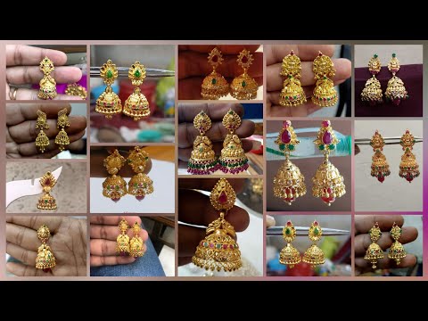 Gold Buttalu/Latest Gold Jhumkas Designs/Gold Earrings Collection With Weight/ Bridal Gold Jhumkas
