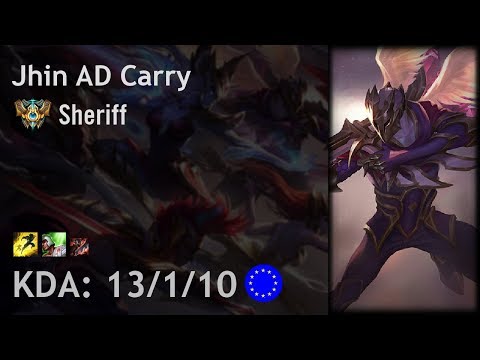 Jhin AD Carry vs Caitlyn - Sheriff - EUW Challenger Patch 7.19