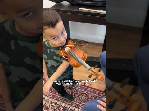 3 Year Old Toddler Learns To Hold Violin | Jelijah Diaz