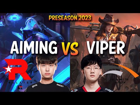 KT Aiming vs HLE Viper - ASHE vs CAITLYN ADC - KR Ranked