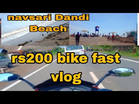 rs200 bike fast vlog navsari Dandi Beach 😊😊😊