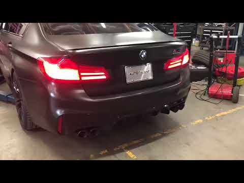 2019 BMW F90 M5 Competition before / after sound clips of Akrapovic Evolution Exhaust