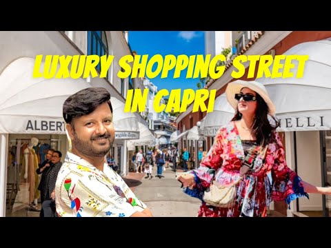 Capri Italy Luxurious Brand shopping street 4K
