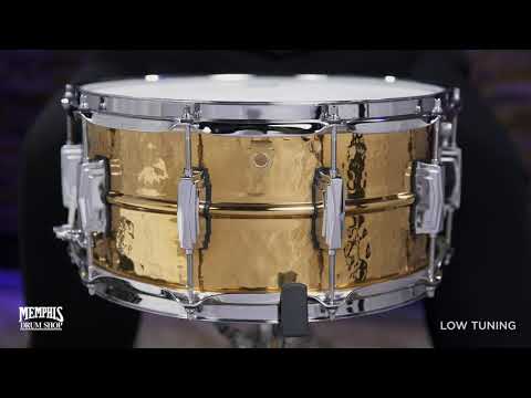 Ludwig LB552K Hammered Bronze 6.5x14" 10-Lug Snare Drum 1985 - 2020 - Clear-Lacquered Bronze image 6