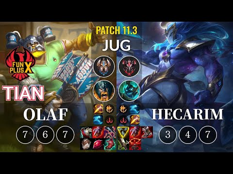 FPX Tian Olaf vs Hecarim Jungle - KR Patch 11.3
