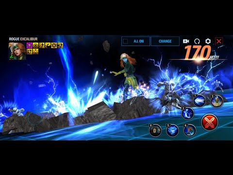 Rogue in Excalibur suit skills preview | Marvel Future Fight