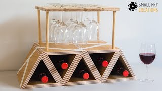 DIY Wine Bottle and Glass display