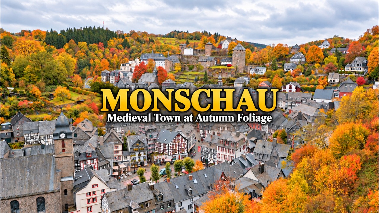 A Dreamy Medieval Town in Autumn 🍁 Monschau, Germany | Fall Foliage 4K 60 FPS
