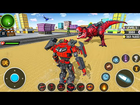 Dino Robot Transformation Car Bike Jet Dinosaur Robot Game 2026 Fight in City - Android Gameplay