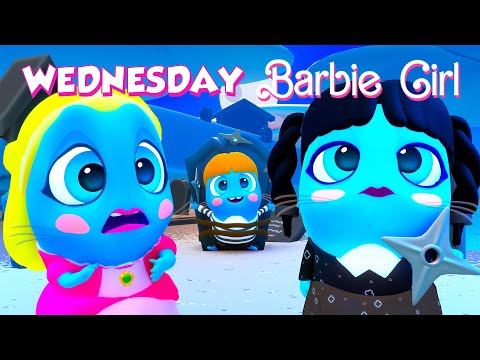 💢 Wednesday Addams hates Barbie!? Secretly, she sings Barbie Girl song ⭐️ Cute covers by The Moonies