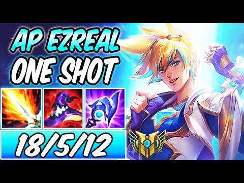 S+ BROKEN ONE-SHOT AP EZREAL MID - INSANE DAMAGE FULL BURST DARK HARVEST | League of Legends