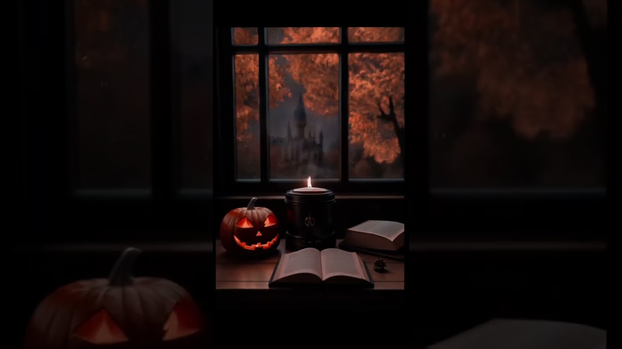 Scary pumpkin rainy holloween night #spooky #halloween #darkambience#rain #halloween #horror #shorts