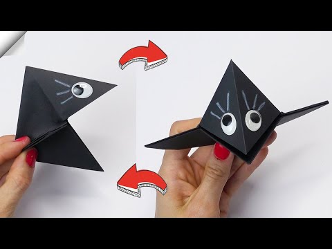 Moving paper crow Origami paper toy antistress