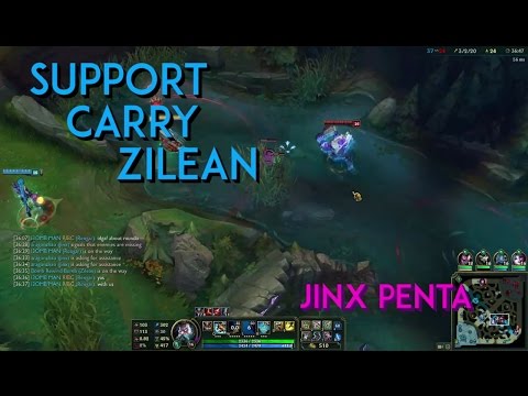 Jinx Pentakill - Zilean + Zeke's assist