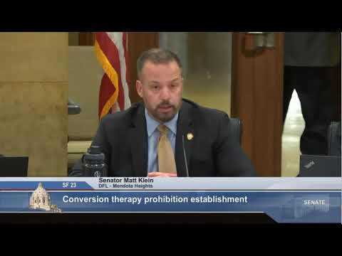 Senator Matt Klein Speaks in Favor of SF 23 Conversion Therapy Ban