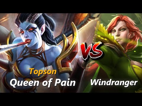 Topson mid Queen of Pain vs Windranger | First 10 minutes