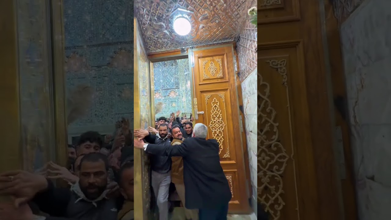 فيديو | إزاحة الستار عن التاج الذهبي لضريح المولى أمير المؤمنين عليه السلام