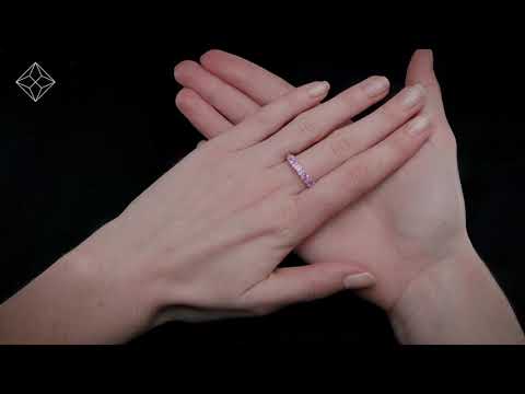 Pink Sapphire and 0.15ct Diamond Ring 9K Yellow Gold - A3128