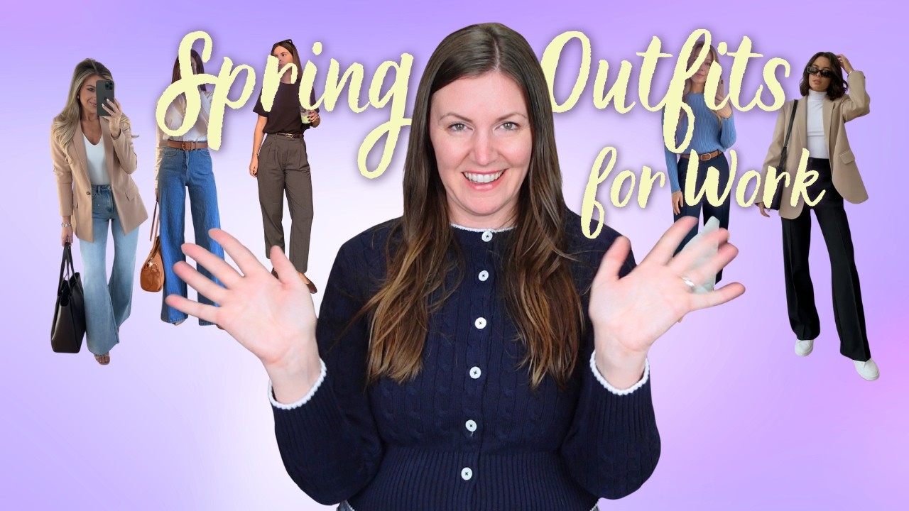 A Week's Worth of Business Casual Spring Transitional Outfit Ideas Inspired by Pinterest