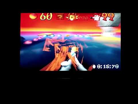 Crash Bandicoot 3:Warped (NTSC-J).Time Trial.Ski Crazed"Gem + Platinum."Get 27:xx,a little crazy".