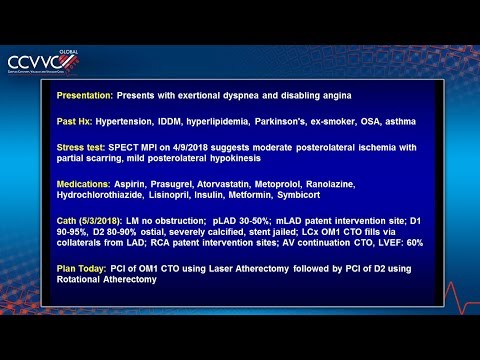 PCI of OM1 CTO via Laser Atherectomy & PCI of D2 via Rotational Atherectomy - 2018 Live CCC Case 9